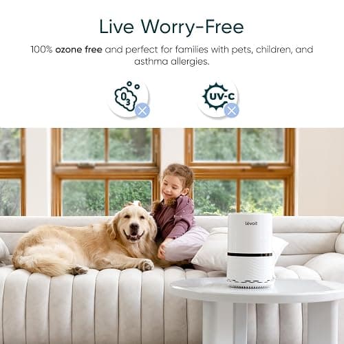 LEVOIT Air Purifier for Home, AHAM VERIFIED, High-Efficiency Filter for Smoke, Dust, Pollen, and Odors in Bedroom, Office, or Nursery, Optional Night Light, Quiet Operation, LV-H132, White thumbnail 5