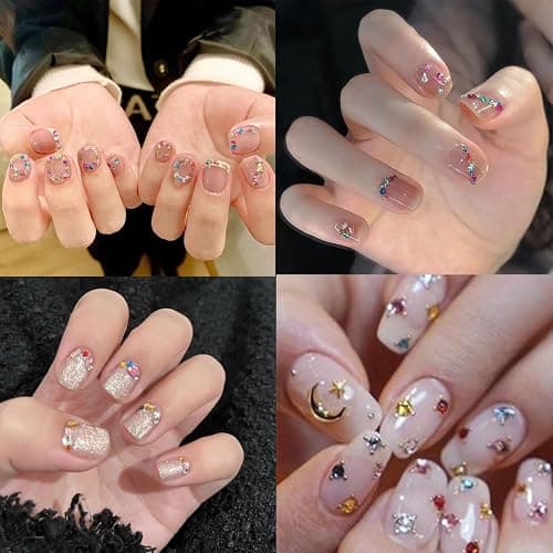 LBPEPAMZ 2000PCS Colorful Rhinestones Nail Art Charms Multi Shape Crystal Flat Back Nail Gems 3D Mini Heart Star Flower Nail Diamonds Kawaii Nail Crafts Acrylic Nail Rhinestone Diamonds for Women Nail thumbnail 6