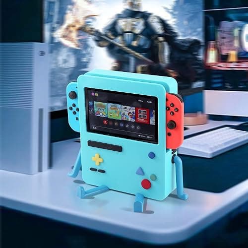 GRAPMKTG Charging Stand for Nintendo Switch Accessories Portable Dock Compatible for Nintendo Switch OLED Cute Case Decor Gift Men Women Kids Blue thumbnail 3