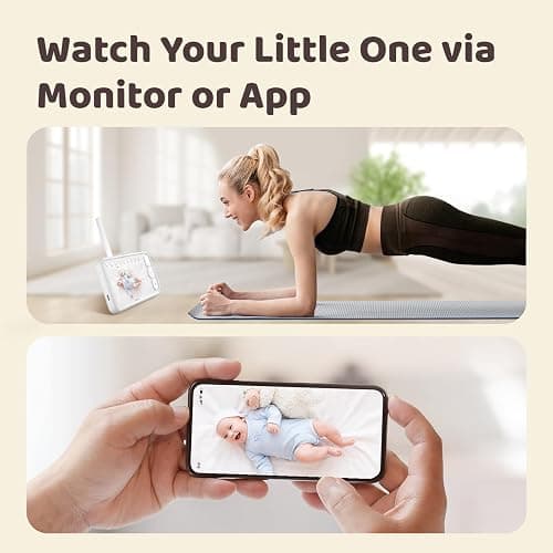 NETVUE Upgraded Baby Monitor Camera, 5000mAh Baby Camera Monitor Audio, Moniteur Bébé with Cry Detection, 5" Display, 2-Way Talk, 4 in 1 Bracket, Smart Phone App, Ideal for All Scenarios thumbnail 2