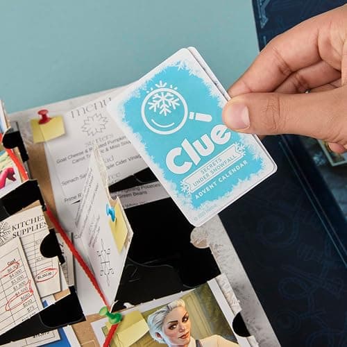 Clue Advent Calendar: Secrets Under Snowfall | 24 Days | Family Mystery Games | with 6 Winter-Themed Tokens and Surprise | Ages 10+ | 1+ Players thumbnail 4