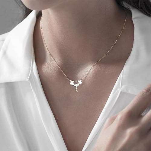 Stainless Steel Dragon Necklace for Men Women, Minimalist Cool Dragon Pendant Necklace Gift thumbnail 3