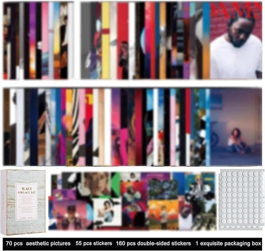 125 Pcs Album Covers Wall Collage Kit Aesthetic Pictures 4x6 inch Album Cover Posters Style Photo Collection Collage Dorm Decor Retro Room Decor for Girls Dorm Music Trendy Wall Art Cute Bedroom for Teen Girls 70 Print Posters+ 55 Music Stickers… thumbnail 2