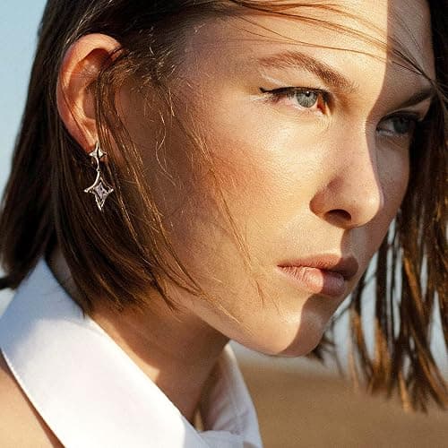 Sonateomber Star Drop Dangle Earrings for Women Trendy Unique Sparkly Rhinestone Stud Fashion Jewelry Gift thumbnail 2