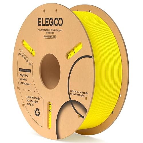 ELEGOO PLA Filament 1.75mm Yellow 1KG,3D Printer Filament Dimensional Accuracy +/- 0.02mm,1kg Cardboard Spool(2.2lbs) 3D Printing Filament Fits for Most FDM 3D Printers - Image 1