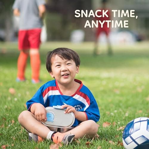 Good Bare Stainless Steel Snack Container for Kids – 2 Compartment Metal Bento Box, Leakproof, Non-Toxic, Easy-Open Latch, Dishwasher Safe, Small Snack Pack, Perfect for On-the-Go (Sweet Pink) thumbnail 8