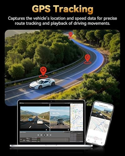 TERUNSOUl 4K+4K Dash Cam Front and Rear, Free 128GB Card Included, 5.8GHz WiFi Dash Camera for Cars, Built-in GPS, G-Sensor, 170°Wide Angle, 3" IPS Screen, 24H Parking Mode, Support 512GB Max thumbnail 6