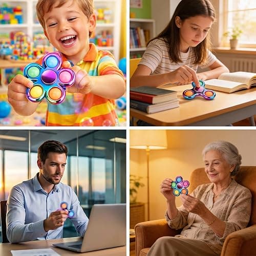 Figrol Fidget Toys 3 Pack,Pop Fidget Spinner for Kids & Adults Relieves Stress and Calm Down,Sensory Toys for Kids with Autism ADHD Toy thumbnail 8