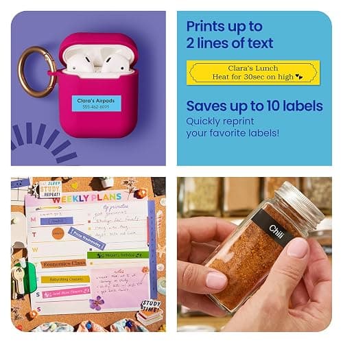 Brother P-Touch PT-N25BT Personal Connected Label Maker, Bluetooth, Design&Print2 app, Portable, Handheld and Prints with P-Touch Btag½â€ (12mm) Wide Color Label Tapes thumbnail 7