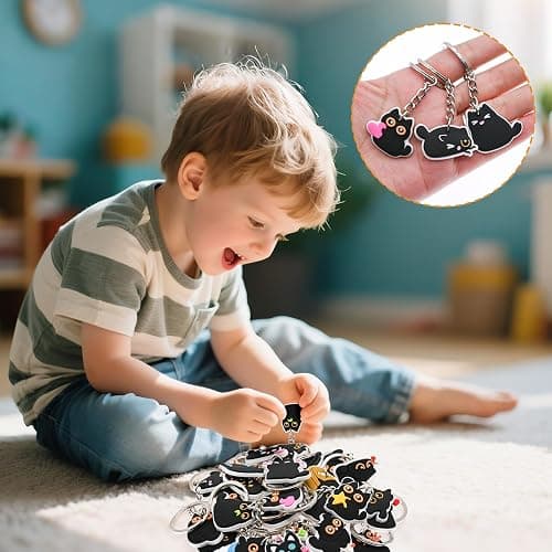 Ibuclein Keychains Bulk DIY Cute Keychain Charms Backpack Charms for Girls Backpack Keychains PVC Key Ring Party gifts thumbnail 3