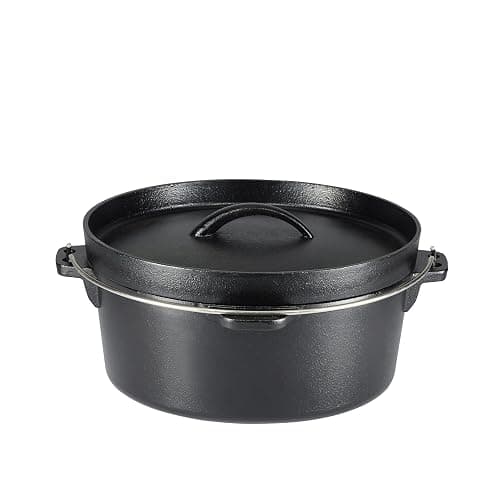 Amazon Basics Pre-Seasoned Cast Iron 5-Piece Cookware Set, Oven Safe, Cooks Evenly, 14.17 x 12.2 x 10.63 in, Black thumbnail 4