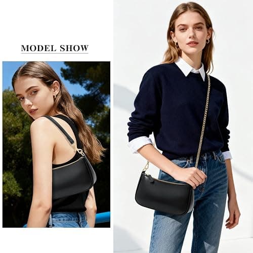 KKXIU Small Shoulder Bag for Women - Mini Purses for Women Vegan Leather Purse Classic Retro Handbag with Removable Strap thumbnail 2