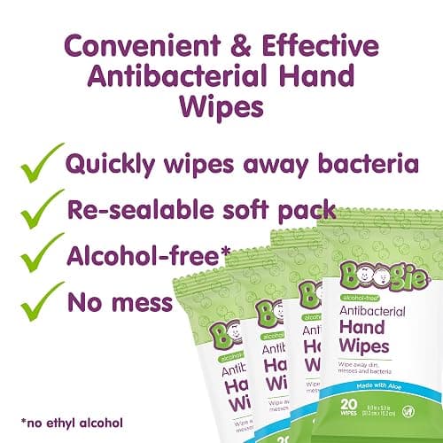 Boogie Antibacterial Hand Wipes - 100 Count | Hypoallergenic & Alcohol-Free, Travel and Diaper Bag Essential thumbnail 8