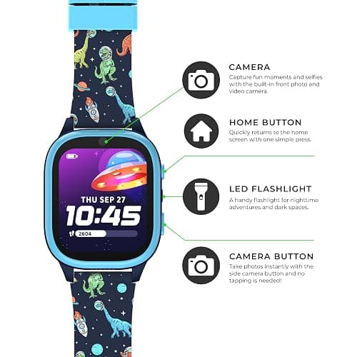 PlayZoom 4 Kids Smartwatch, Educational Tech Toy – 25+ Games, Selfie Camera, Audiobooks, Step Tracker, Water‑Resistant, Parental Controls, Long Battery, Ages 4‑12 (Navy Dinosaurs) thumbnail 9