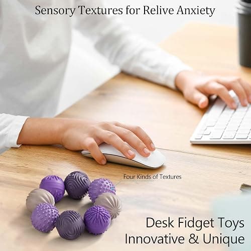 luckdoor Silicone Magnetic Balls Fidget Toys for Adults & Teens,8PCS Stress Relief Sensory Toys for Autism ADHD Anxiety,Fun Textures Gadgets,Office Desk Toy,Stocking Stuffers for Men Women Teen Gifts thumbnail 2
