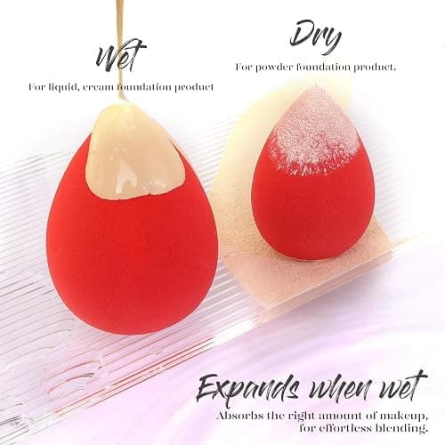 BEAKEY Makeup Sponge Set 5 Pack Micro Porous Low Absorption Soft Latex Free Foundation Beauty Sponges & Blenders for Powder Cream, Stocking Stuffers for Women thumbnail 6