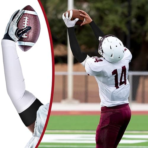 Coume 2 Pairs Double Arm Sleeves Football Drip Arm Sleeves for Football Basketball Baseball Volleyball thumbnail 7
