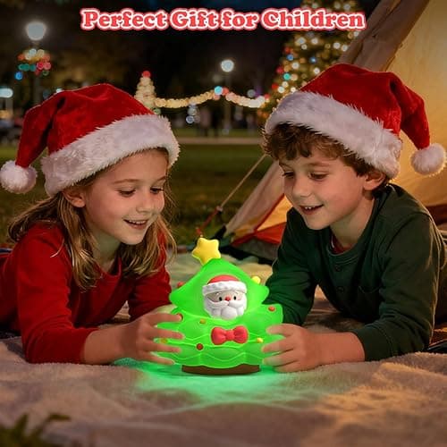 Christmas Tree Night Light for Kids, Soft Silicone Night Light with 30/60min Timer, 3-Level Brightness Dimmable Lamp, LED Rechargeable Lamp for Toddler Boys Girls Room Xmas Decoration (Christmas Tree) thumbnail 6