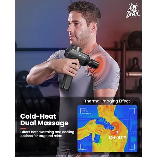 BOB AND BRAD X6 Pro Max Massage Gun with Heat and Cold, Powerful Massager Gun for Athletes, Portable Hand Held Electric Massager, Christmas Gifts for Men Women thumbnail 2