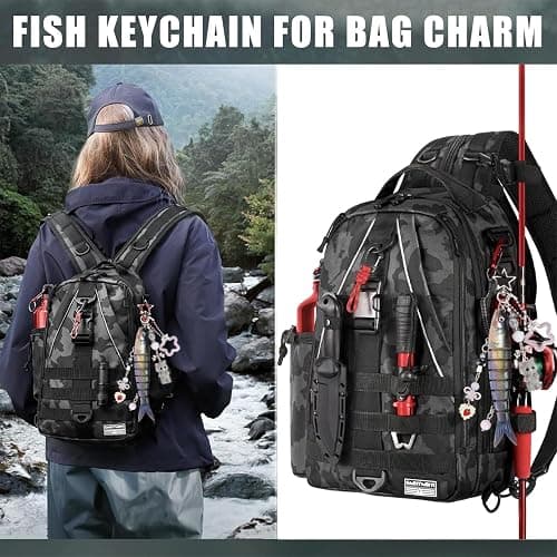 XGALBLA Cute Lifelike Fish Keychain, Aesthetic Y2K Charms Keychain Accessories for Bag Charms Purse Gift, Fishing Gifts thumbnail 5