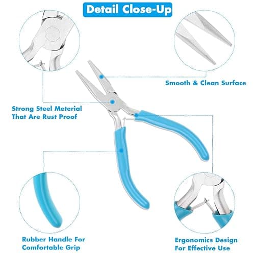 Shynek 3pcs Jewelry Making Plier Tools with Needle/Chain/Round Nose Pliers and Wire Cutter for Jewelry Repair, Wire Wrapping, Crafts, Jewelry Making Supplies thumbnail 5