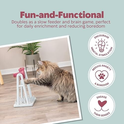 TRIXIE Cat Activity Turn Around Strategy Game, Slow Feeder, Interactive, Treat Toy, All Breed Sizes 9 x 7 x 13 in. thumbnail 3