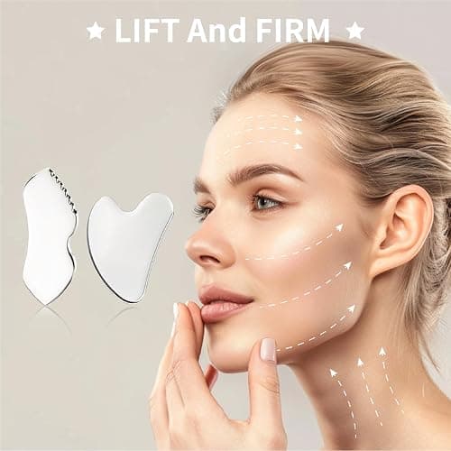 LeMeeOly 3pcs Stainless Steel Gua Sha Facial Tools & Eye Cream Applicator Metal GuaSha Set for Face Body, Detailer Gua Sha Lymphatic Drainage Massager,Guasha Face Sculpting Tool thumbnail 7
