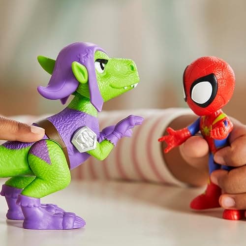 Marvel Spidey and His Amazing Friends Dino-Webs, Spidey and Goblin Raptor Action Figures Set, Super Hero Toys for Boys and Girls Ages 3 and Up thumbnail 4