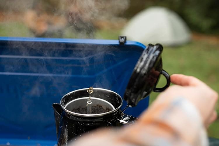 Stansport Enamel 8-Cup Percolator Coffee Pot and 4-Mug Set - Heavy-Duty Campfire Coffee Maker with 12oz Mugs - Percolator Stem Included - Double Baked Enamelware for Camping, Hiking, RV & Cabin thumbnail 9