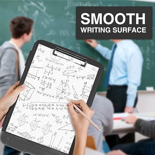 Sooez Clipboard with Storage, Clip Board 8.5 x 11 with Pen Holder, Plastic Organization Case Box for Letter Legal A4 Size Paper, Low Profile Clip, Nurses Teachers Must Haves, School & Office Supplies thumbnail 7