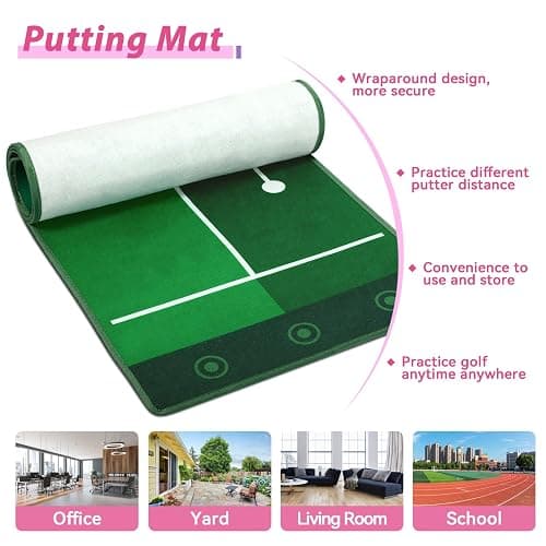 Liberry Toddler Golf Set with Putting Mat for 2 3 4 Years Old Boys Girls, Upgraded Kids Golf Cart with Unique Shoulder Strap Design, Indoor and Outdoor Golf Toys Gifts (Pink) thumbnail 6