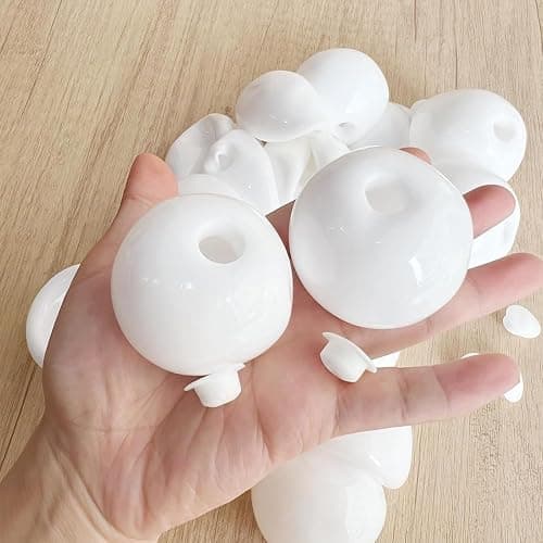 HUTTUP Blank Pressure Ball Skin DIY Kit, DIY Stress Ball Making Kit,with Empty Skin Base, Lid，Glue, Cable Ties (1 Set White) thumbnail 3