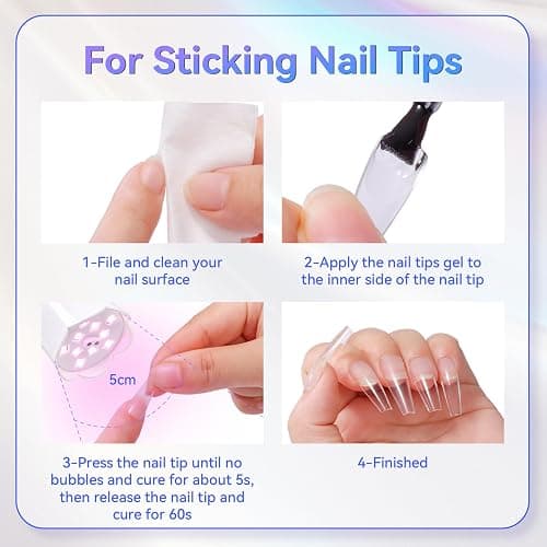 Makartt Mini UV Light for Gel Nails Polish Luminoza 30W Rechargeable LED Nail Dryer Lamp with 4 Timers & Auto Sensor, Fast Curing Goosenecks Lamp for Home DIY Manicure, Black & White thumbnail 9