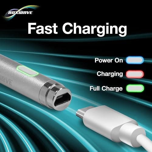 BoxWave Stylus Pen Compatible with Xiaomi Pad 6 - AccuPoint Active Stylus, Electronic Stylus with Ultra Fine Tip - Metallic Silver thumbnail 5