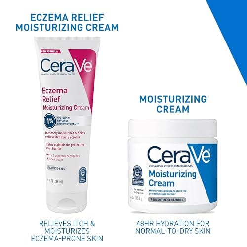 CeraVe Eczema Relief Moisturizing Cream with Colloidal Oatmeal, Shea Butter & Vitamin E For Dry Skin & Itchy Skin Relief, Steroid Free & Paraben Free, 8oz thumbnail 10