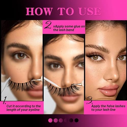 Veleasha Lashes Wispy False Eyelashes 100% Handmade Eyelashes Natural Look Fake Lashes Lightweight Lashes with Soft Clear Band 5 Pairs Pack (G2) thumbnail 5