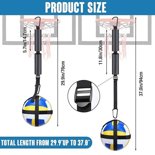 TOBWOLF Volleyball Spike Trainer, Elastic Self-Training Volleyballs Resistance Band, Volleyball Equipment Training Aid Improves Serving, Jumping, Arm Swing Mechanics and Spiking Power thumbnail 2
