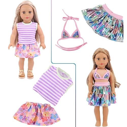 K.T. Fancy 10 Sets American 18 Inch Doll Clothes and Accessories Include Doll Clothing Dress Fit for 18 inch Dolls ( No Doll ) thumbnail 8