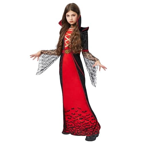 Spooktacular Creations Royal Vampire Costume for Girls, Deluxe Set Halloween Gothic Victorian Vampiress Queen Costume thumbnail 4