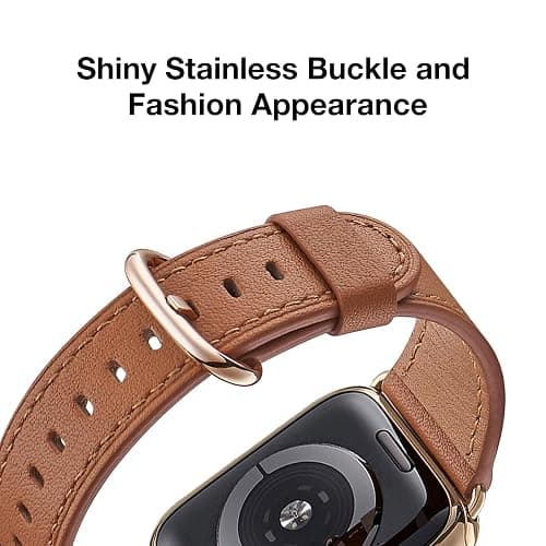 WFEAGL Compatible with Apple Watch Band 41mm 40mm 38mm 42mm(series 11 10) Women, Top Genuine Leather Band for iWatch SE 3 2 1 & Series 11 10 9 8 7 6 5 4 3 2 1 thumbnail 2
