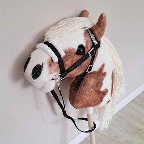 Hobby Horse Pinto Paint A3 Realistic Horse on a Stick with Open Mouth for Children 4 Years thumbnail 7