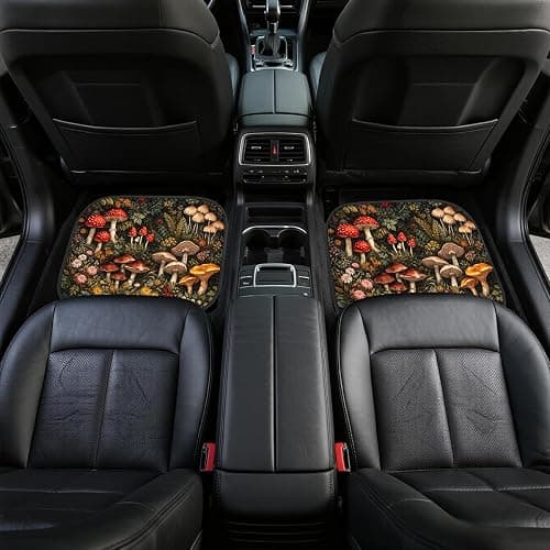 Mushroom Car Floor Mats Set of 4 Forest Botanical Cottagecore Wildflower Automotive Foot Mats Rugs Carpet for Car Non-Slip Auto Car Accessories Universal Fit Car Accessories for Truck thumbnail 7