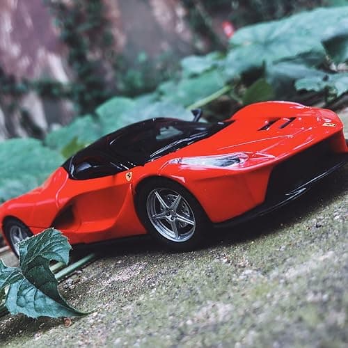 BDTCTK 1:32 Farrari Car Model Pull Back Car with Sound and Light for Kids Boy Girl, Metal Body Door Opened Red - Red thumbnail 7