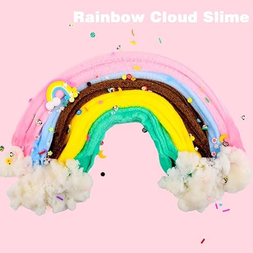 Cloud Slime Kit 5 Pack, With Ice Cream, Lemon, Rainbow, Panda, Mint Leaf Cute Charms, Soft and Mild, Stress Relief slimes Toy for Kids, Slime Party Favor For Girls and Boys thumbnail 6