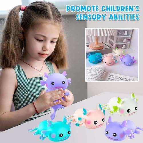 4PCS Axolotl Sensory Fidget Toy Stress Relief Squeeze Axolotl, Cute Axolotl Animal Toys Bulk for Kids Adults Gift Birthday Festival Party Favors (4 Colors) thumbnail 6