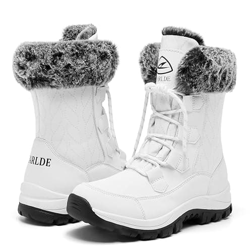 Womens Snow Boots Waterproof Winter Boots Mid-Calf Warm Anti-Slip Lace Up Outdoor Winter Boots thumbnail 3