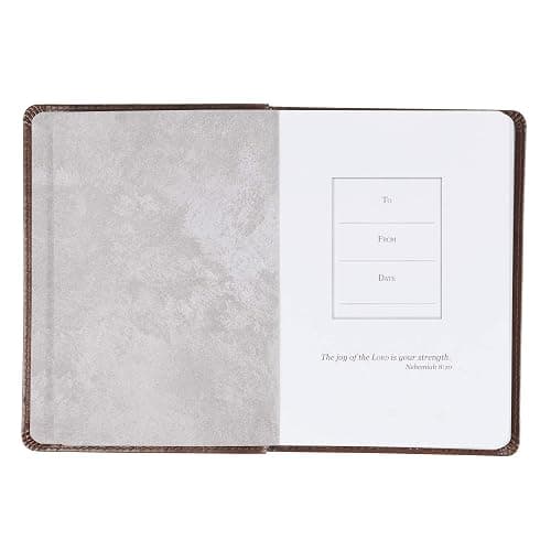 Christian Art Gifts Brown Faux Leather Journal | For I Know the Plans Jeremiah 29:11 Bible Verse | Handy-sized Flexcover Inspirational Notebook w/Ribbon 240 Lined Pages, Gilt Edges, 5.5 x 7 Inches thumbnail 4