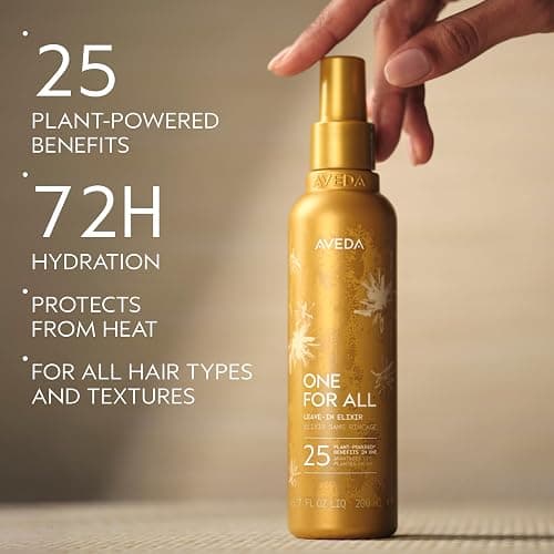 Aveda One For All Leave-In Elixir | 25 Benefits Including Hair Hydration, Heat Protection, Frizz Control | For All Hair Types And Textures | With Moringa Seed And Jojoba Oils thumbnail 2