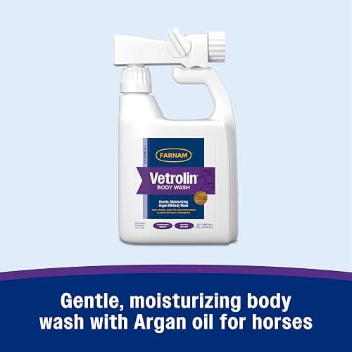 Farnam Vetrolin Body Wash, Time-Saving with No Scrubbing, Gentle and Moisturizing with Argan Oil, Soothes Dry Skin, for Horses and Dogs, 32 fl oz. thumbnail 3