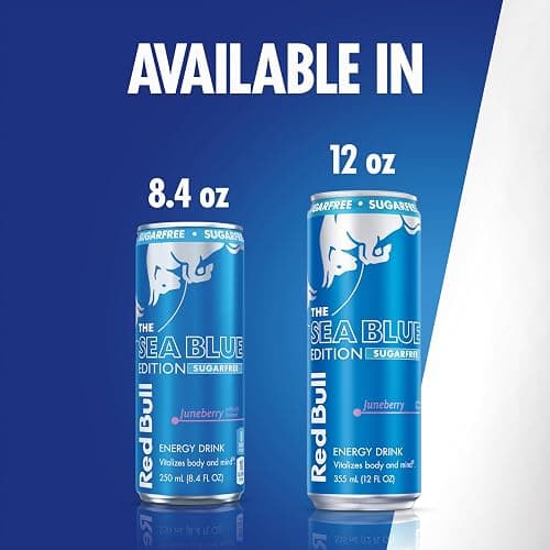 Red Bull Sea Blue Edition Sugar-Free Energy Drink, Juneberry, with 80mg Caffeine plus Taurine & B Vitamins, 8.4 Fl Oz, Pack of 24 Cans thumbnail 6